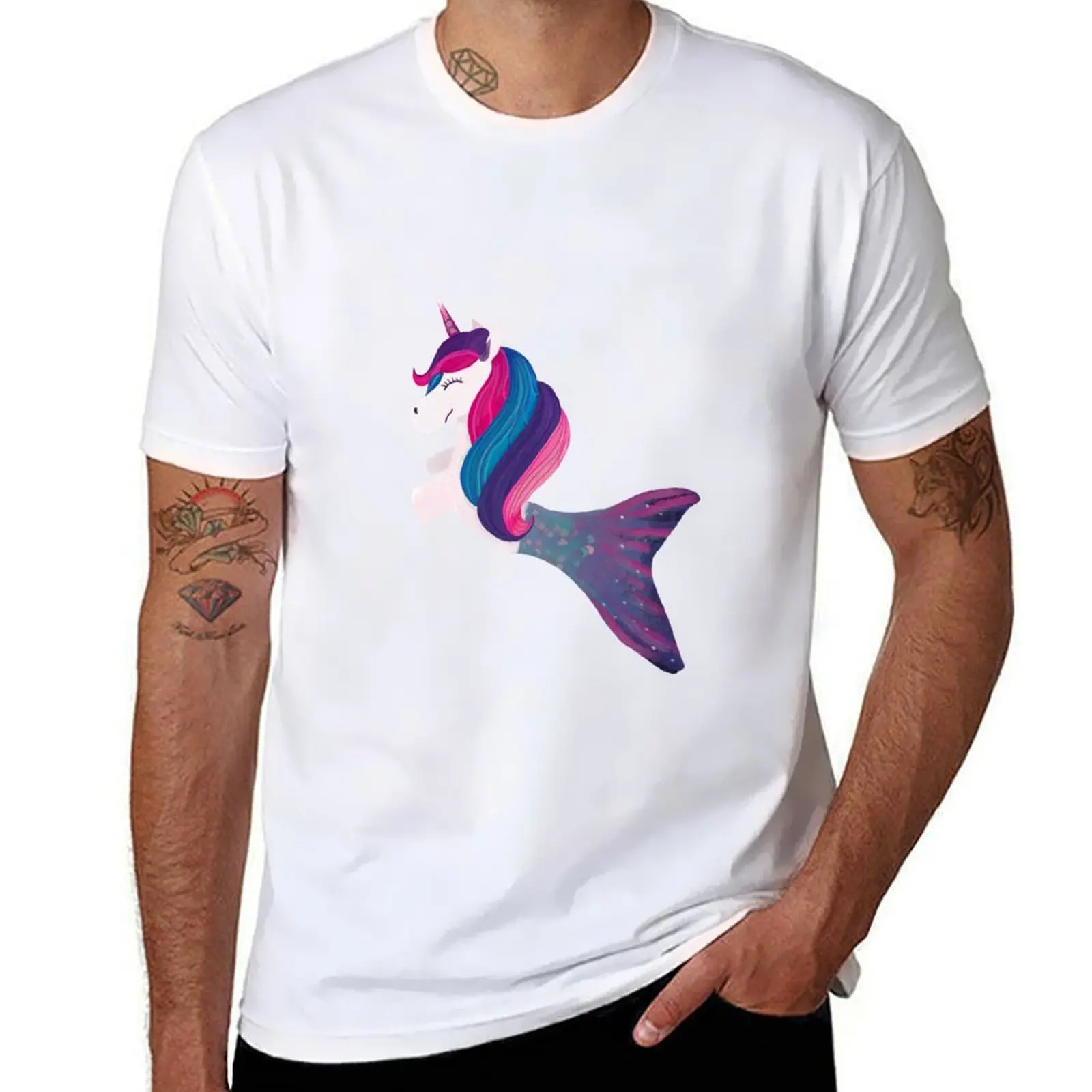 

Mermicorn (pink) T-Shirt t shirts cotton 100% man graphic t shirt T-Shirt