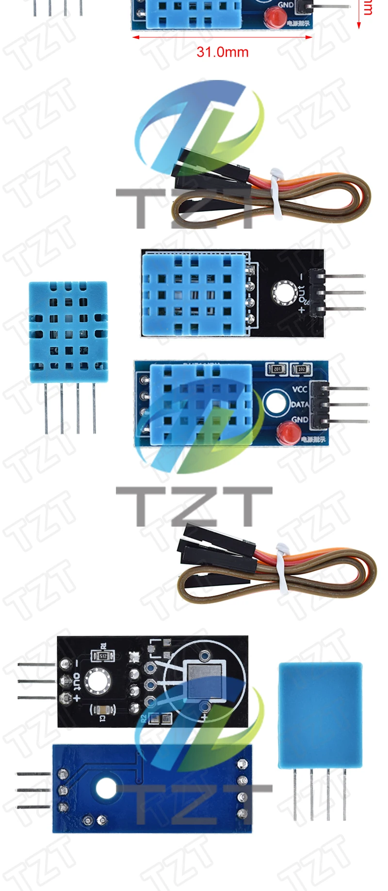 DIYTZT 1/3PCS DHT11 Digitale Temperatur- und Feuchtigkeitssensoren DHT11 Modul für Arduino – Detail 3