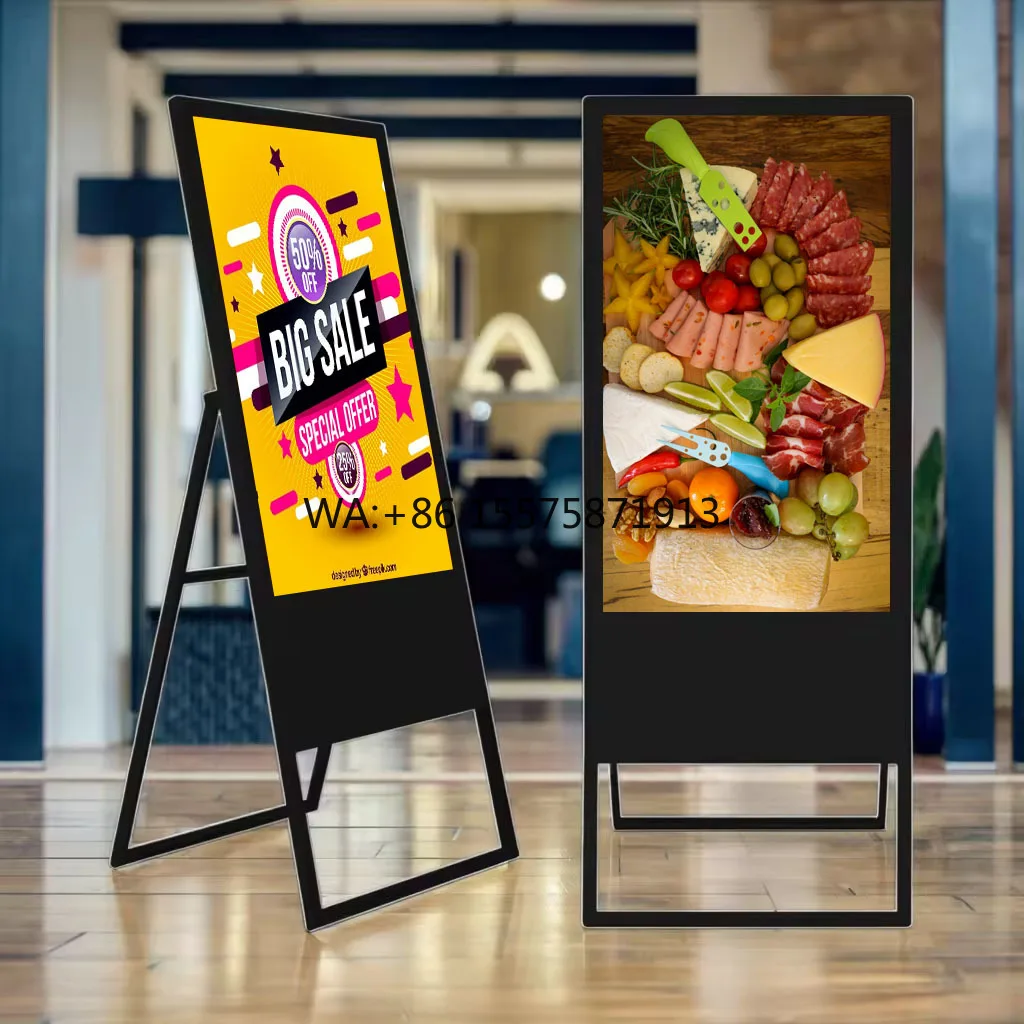 

55-Inch Indoor Android Video Player LCD Advertising Screen Kiosk Interactive Digital Signage Display with Animation Floor Stand