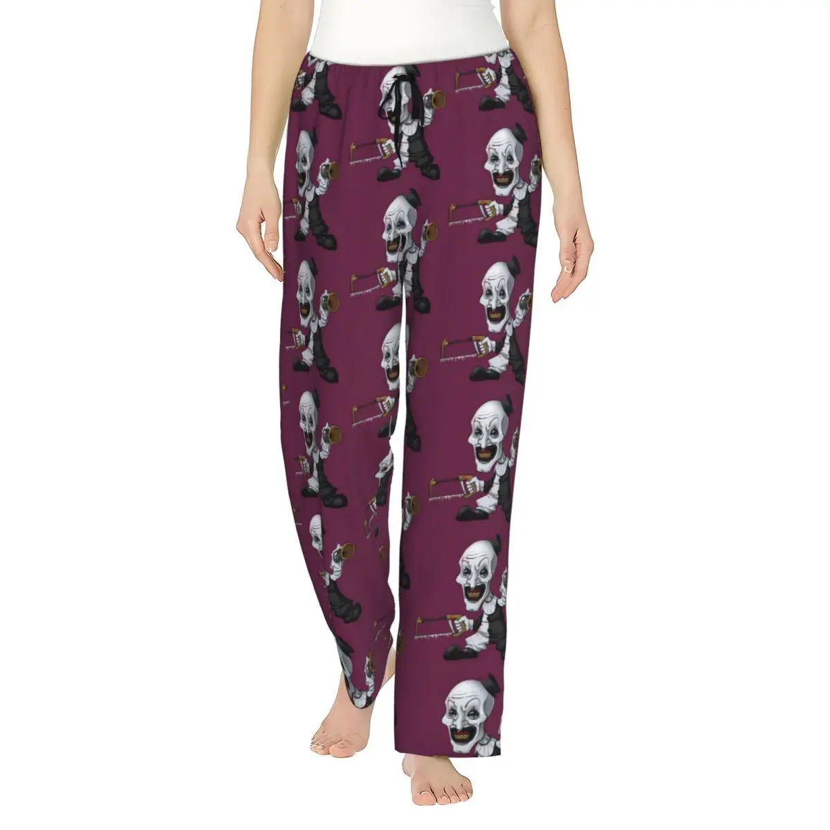 Custom Womens T-Terrifiers Horror Movie Pajama Pants Printed Sleep Sleepwear Bottoms with Pockets