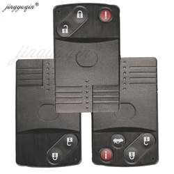 jingyuqin Replacement Remote Smart Key Card Shell 2 / 4 Buttons for Mazda 5 6 CX-7 CX-9 RX8 Miata MX5 Uncut Blade FOB Case