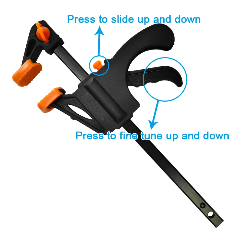 5pc Woodworking Mini 4 Inch F Clamp Locator Nylon Fast Wooden Board Clamp Metal Fixed Clamp Hand Tool Set