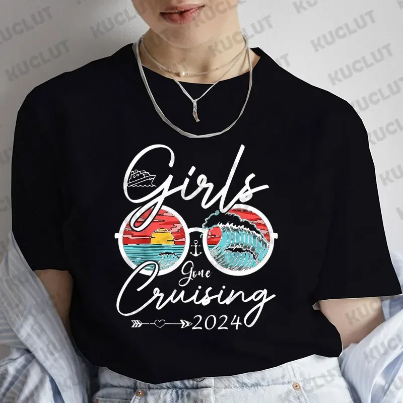 On Cruise Time Shirt for Women Family Matching Cruise Life T-shirts Friends Travel Tshirts  Cruise Vacation Woman Tee Shirts Top