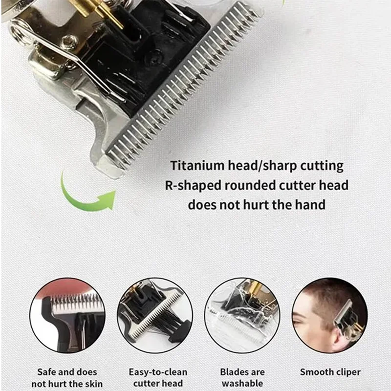 2026 T9 Elektrischer Haarschneider 0mm Glatzkopf-Trimmer Professioneller USB-Akku-Rasierer Tragbarer Barber-Trimmer für Herren Haarschnitt zu Hause – Detail 3
