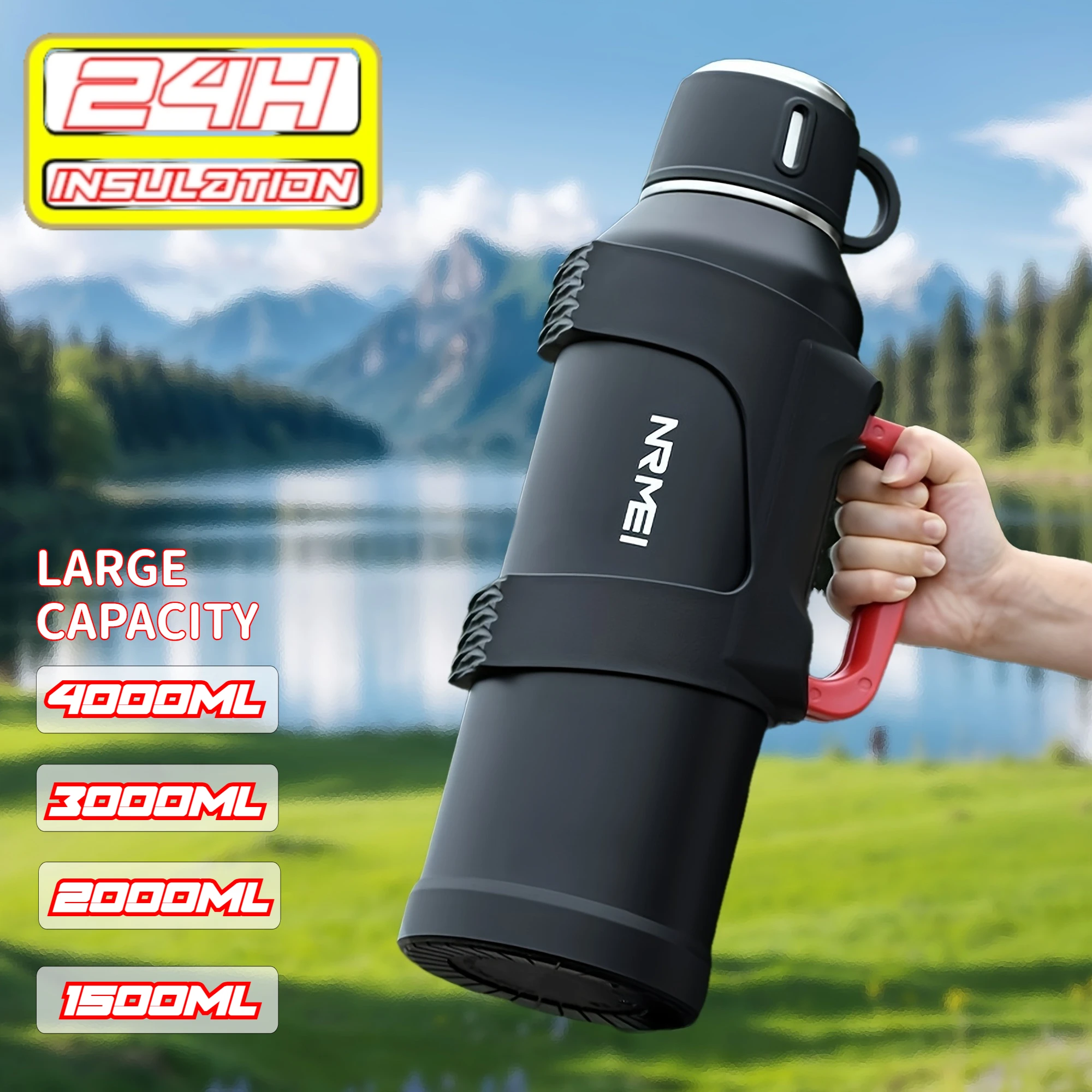 3L/4L Thermos Water Bottle Stainless Steel Bottle Hot Water Bottle Vacuum Flask Drinkware Bottle Insulated Outdoor with Handle