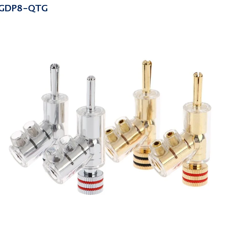 

ГОРЯЧИЙ! 2/4 шт. HIFI позолоченный/родиевый запираемый кабель динамика разъем типа «банан» самоблокирующиеся аудиоаксессуары