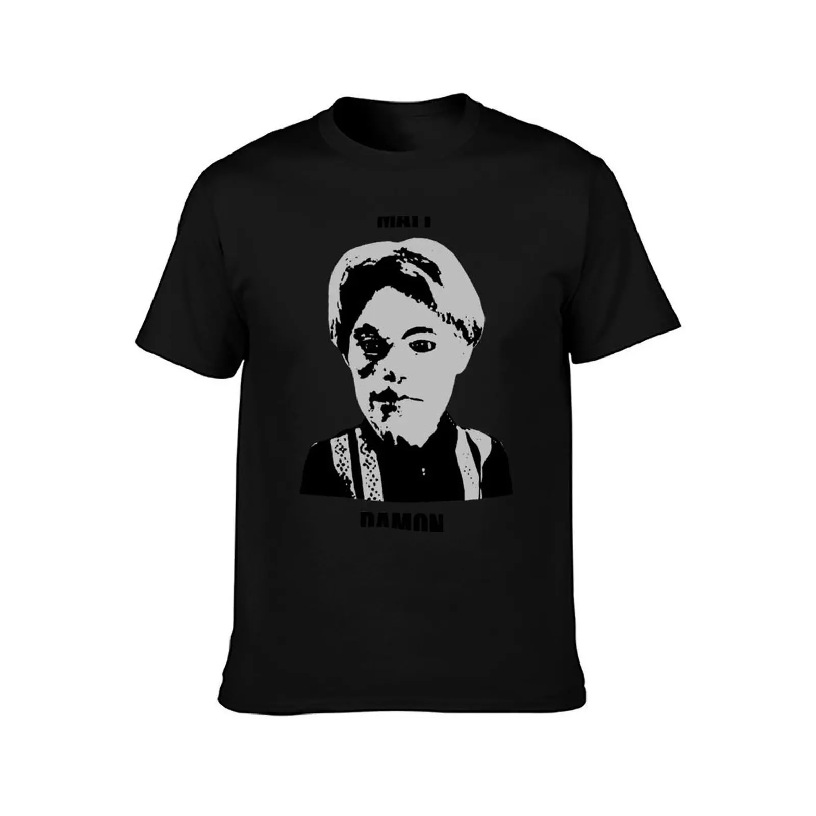Matt Damon T-Shirt, Summer Casual Cotton Tee, Oversized Streetwear Tops, Vintage Graphic Print, Loose Fit Short Sleeve