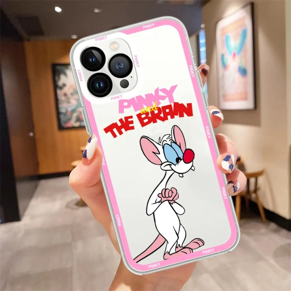 Cartoon Pinky and the Brain Phone Case For iPhone 11 12 Mini 13 14 15 Pro Max Transparent Shell