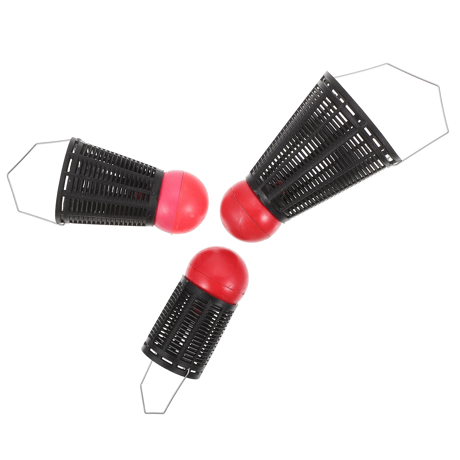 

3Pcs Fishing Cage Durable Plastic Badminton Shape Holder Container Fishing Accessory Trap Tool Outdoor Accessories