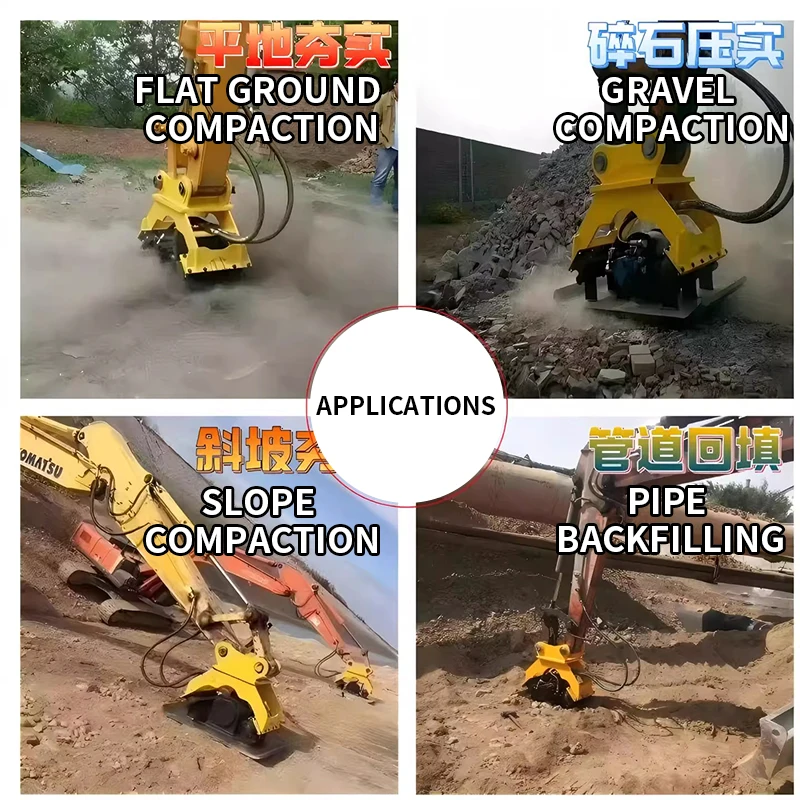 Hydraulic Road Compactor Vibrating Compactor Excavator-Mounted Vibrating Compactor Flat Compactor for Ground Levelin(Customized)