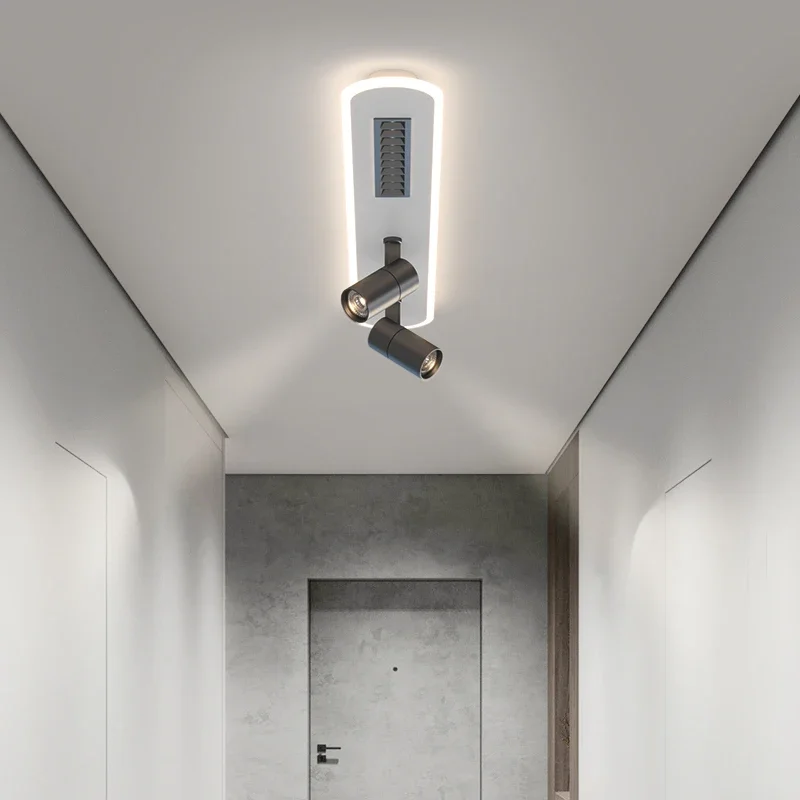 Led Strip Chandeliers Aisle Corridor For  Study Kitchen Ceiling Lamp Indoor Lighting White Black With Spot Light Home Fixtures