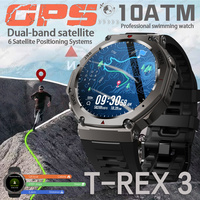 2025 New T-Rex 3 Ultra GPS Smart Watch 10 ATM Waterproof Built-in Dual-band GNSS Compass Military Sport Swimming Smartwatch Men