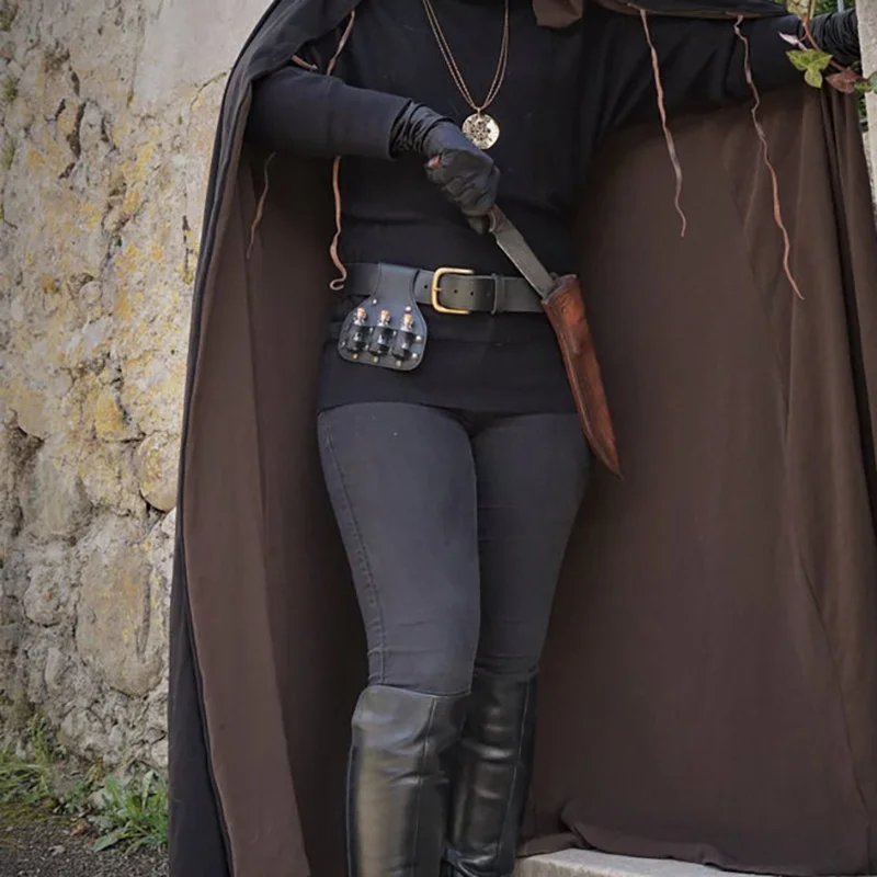 Steampunk LARP Potion Vials Pouch Leather Elixir Holder Witch Kit Alchemist Accessory