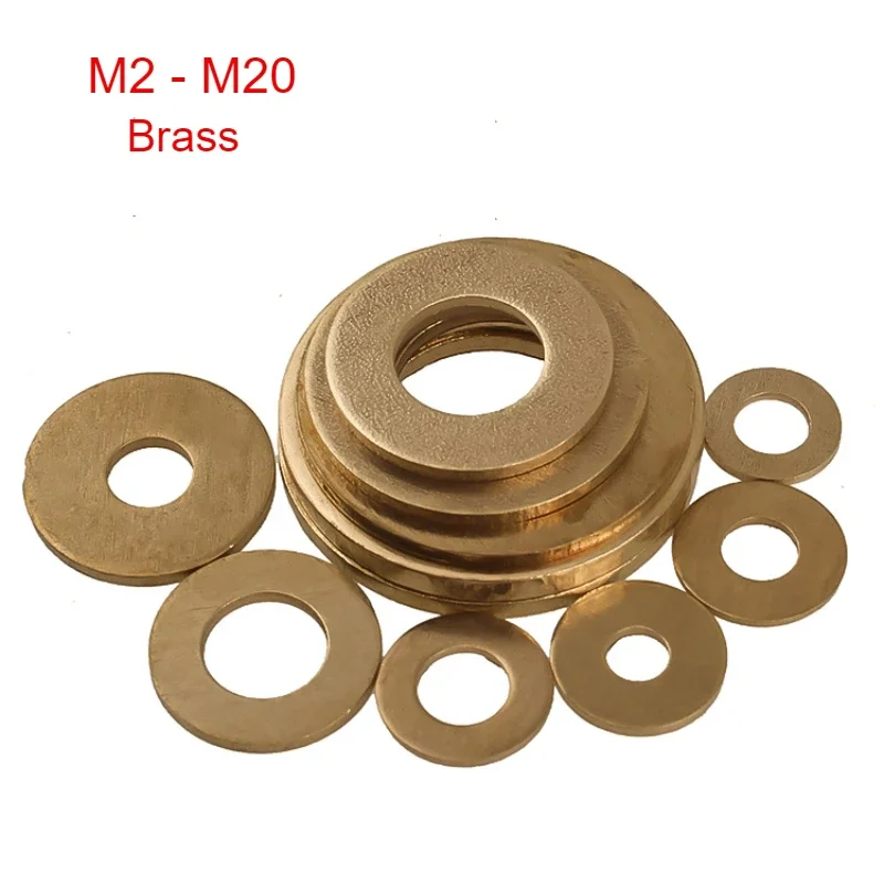 1-100pcs GB97 Solid Brass Flat Washers Flat Washers High Quality M2 M2.5 M3 M4 M5 M6 M8 M10 M12 M14 M16 M18 M20