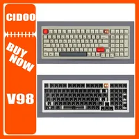 Cidoo V98 Mechanical Keyboard Aluminium Alloy Multifunctional Knob Keyboards Three Mode Gaming Keyboard Hot-Swap Pc Gamer Gift