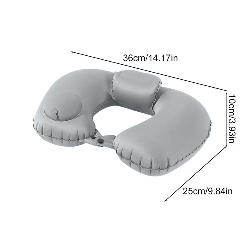 Ergonomic Inflatable Neck Pillow Lightweight Comfortable Soft TPE Air Cushion Travel Pillow for Travel Airplane Car Journeys