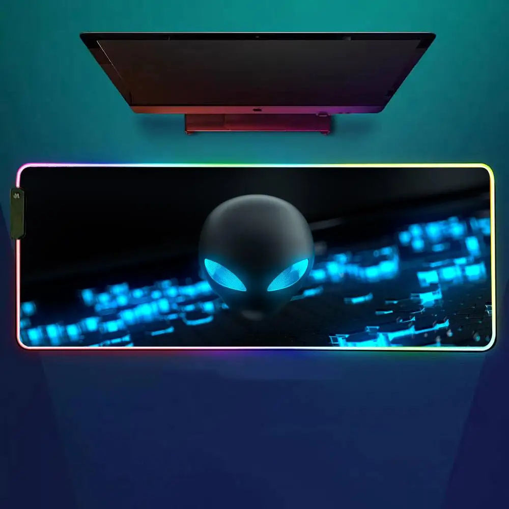 

Официальный коврик для мыши Alienware, игровой коврик для мыши RGB, настольный коврик HD Gamer, большой светодиодный светильник, коврики для мыши XXL