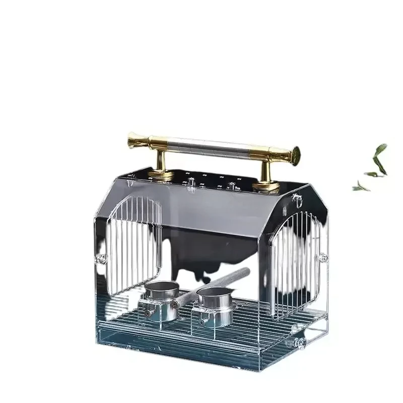 Outdoors Acrylic Bird Cages Carrier Transparent Decoration Southe Park Bird Cages Luxury Canary Jaula Pajaro Supplies WZ50BC