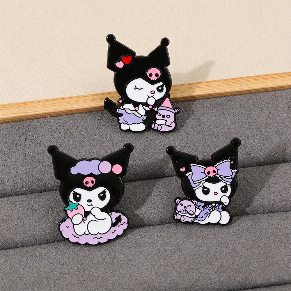 3Pcs/Set Anime Cartoon Kawaii Cat Character Enamel Brooch Metal Badge Backpack Clothing Lapel Pin Cosplay Jewelry Christmas Gift