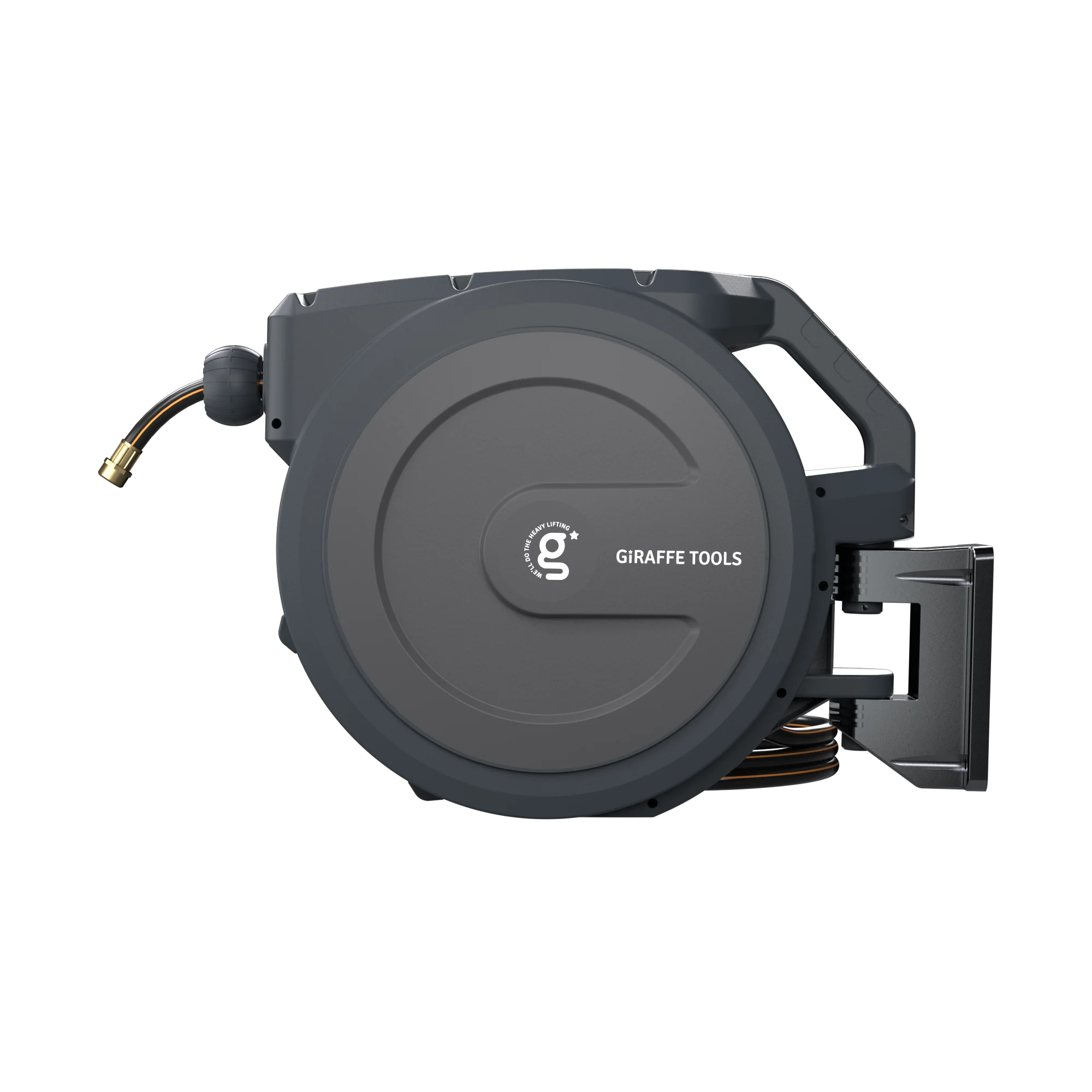 Giraffe Tools AW30 Wall Mounted 1/2" x 100 ft Garden Hose Reel, Retractable Water Hose Reel, Automatic Rewind & Lock at Any Length