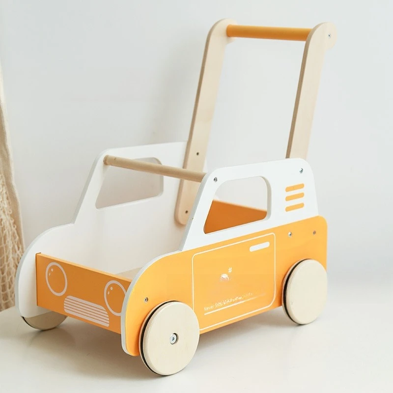 

trolley wooden playhouse children's walker toy Nordic style value model storage boy and girl car