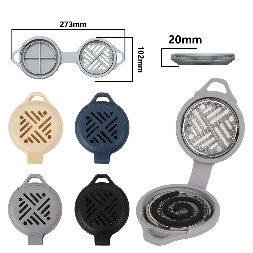 حامل لفائف البعوض المحمول في الهواء الطلق للتخييم يمكنه تعليق لفائف البعوض من السيليكون حامل صينية ثابتة مبيد الذباب للتخييم والصيد #6