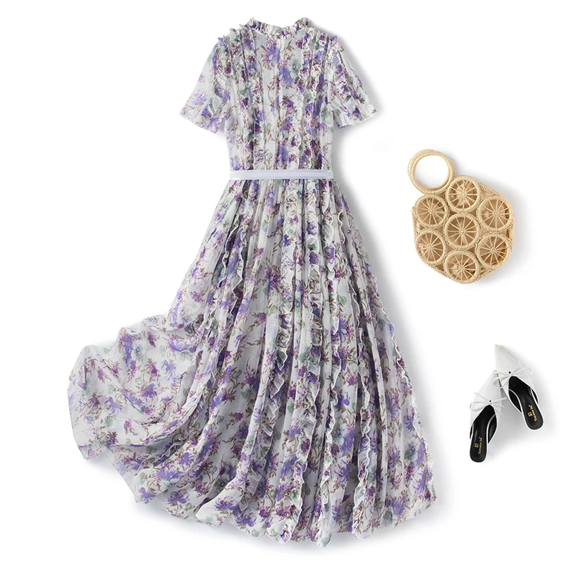 Grote Maat Fee Lange Dr Dames Zomer Nieuwe Sle Bloemen Kant Lantaarn Sve Vakantiekleding Koreaanse Sle Loose Fit Dr
