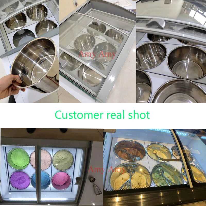 

Commercial Desktop Freezer Ice Cream Display Cabinet ice porridge Freezer 6 round barrels Refrigerated Display Cabinet