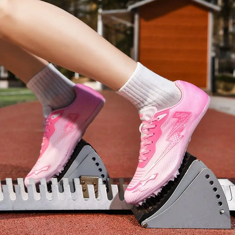 

Профессиональные спортсмены, беговые тренировочные женские туфли с шипами, мужские легкие гоночные туфли с шипами, кроссовки