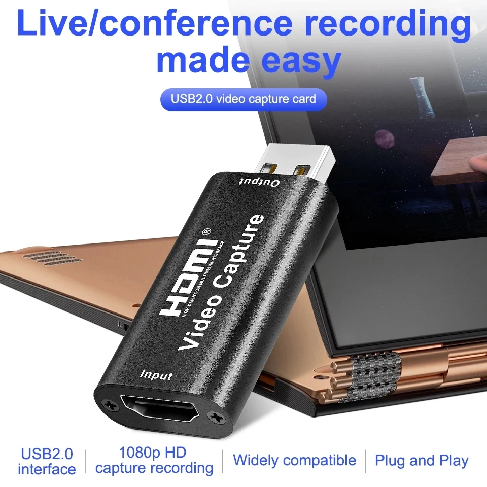 USB 2.0 3.0 Video Capture Card 1080P 30 60fps 4K HDMI-compatible Video Grabber Box for Game Camera Recorder Live Streaming