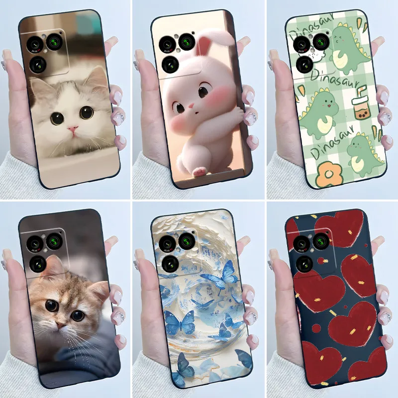 Capa fofa para sony xperia 1 viii, capa protetora com estampa de desenho animado, capa de silicone macia para celular