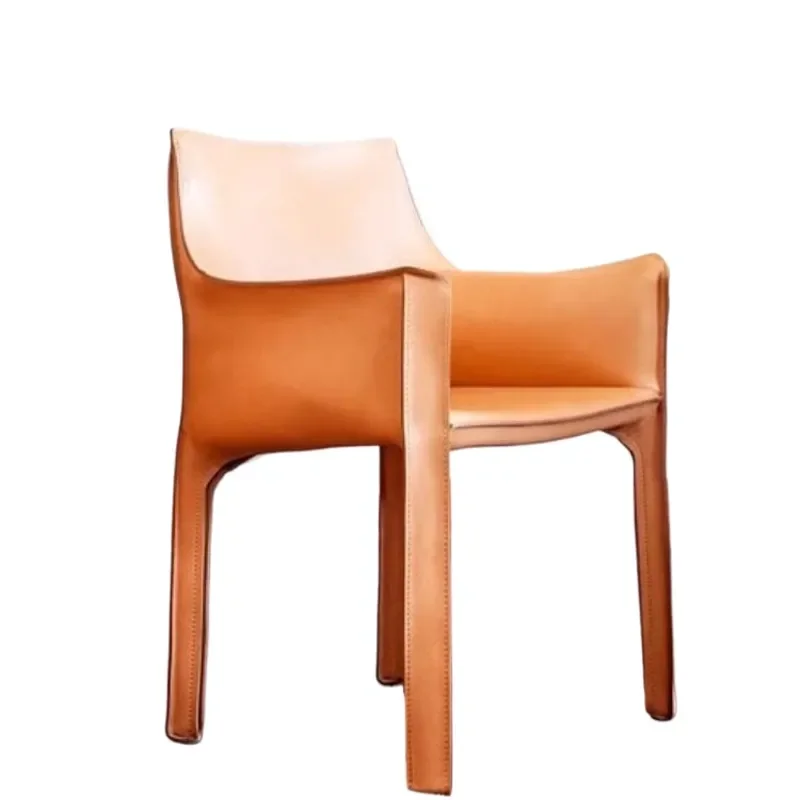 for Cassina Cab 413 Replica Simple Retro Dining Chair Light Luxury Saddle Leather Home Chair