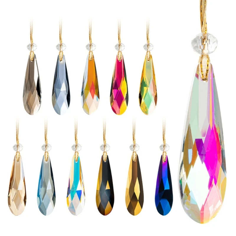 Colorful Crystal Suncatchers Beads Chains Multiple Crystal Glass Rainbow Charm for Indoor Light Reflection Decors