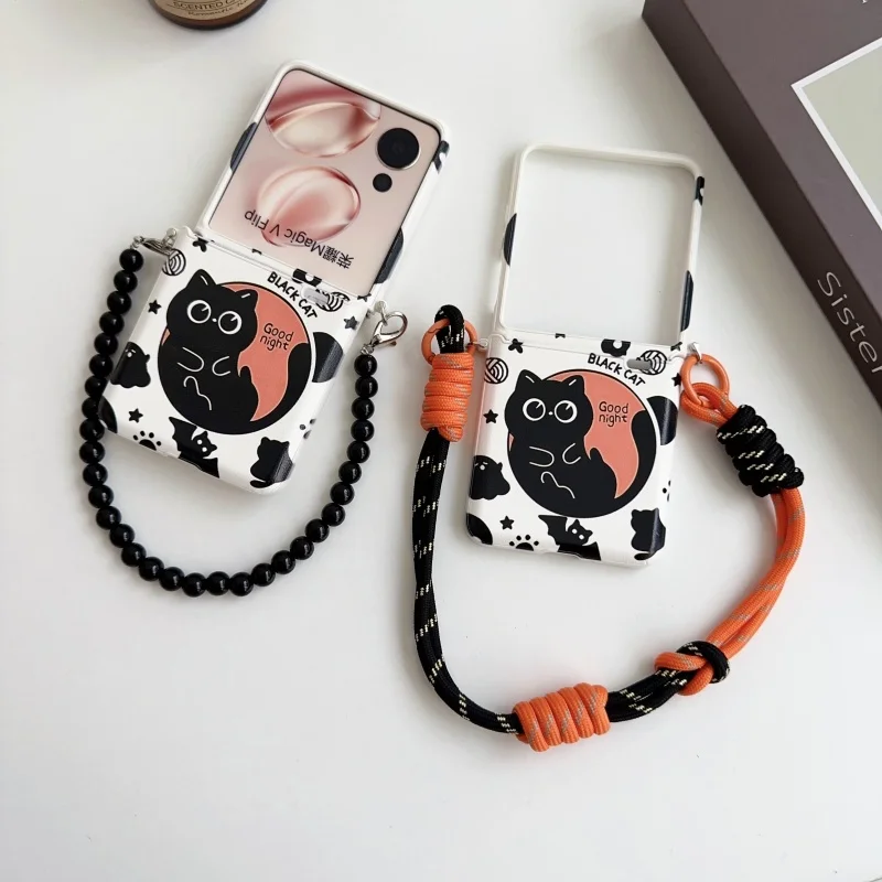 

Phone Case for HONOR V FLIP Cat Patterned Phone Case HONOR V FLIP Fashion Bracelet Phone Case