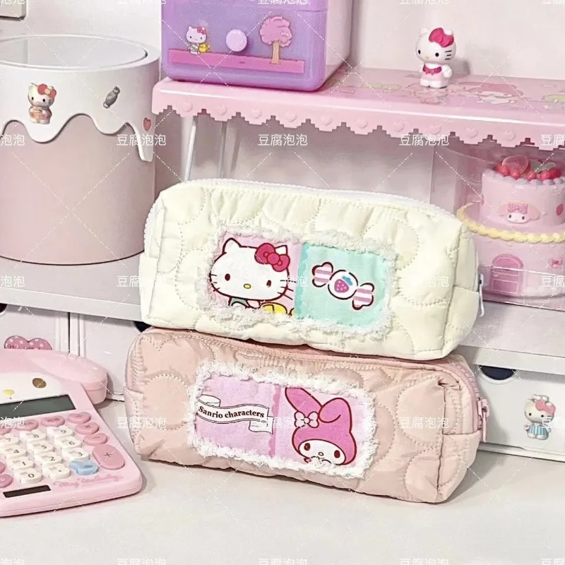 Sanrio Hello Kitty My Melody Large Capacity Pencil Case Stickers Memo Pad Gel Pens Kawaii Stationery Set Student School Supplies