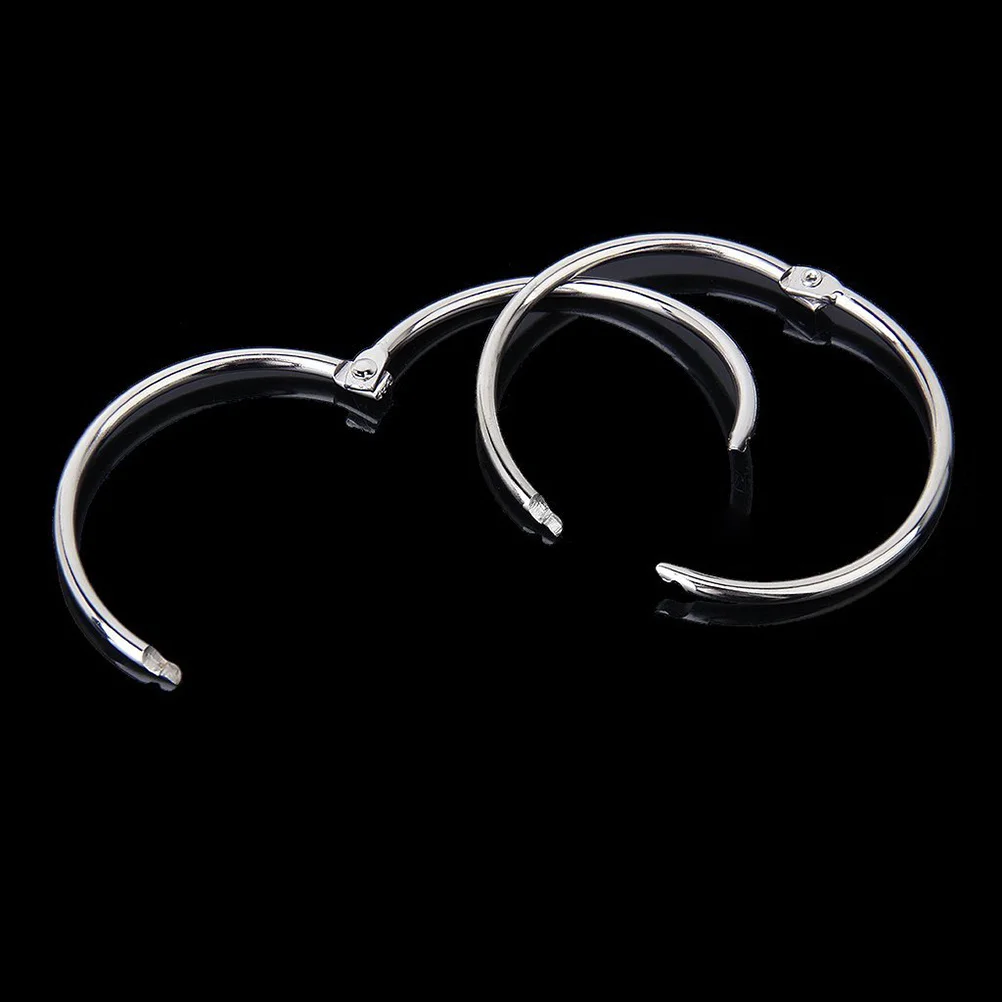 10 Stück silberne bewegliche Schnallenringe, 65 mm, vernickeltes Metall für Sammelalben, Alben, Kalender, Notizbücher, bewegliche Ringe
