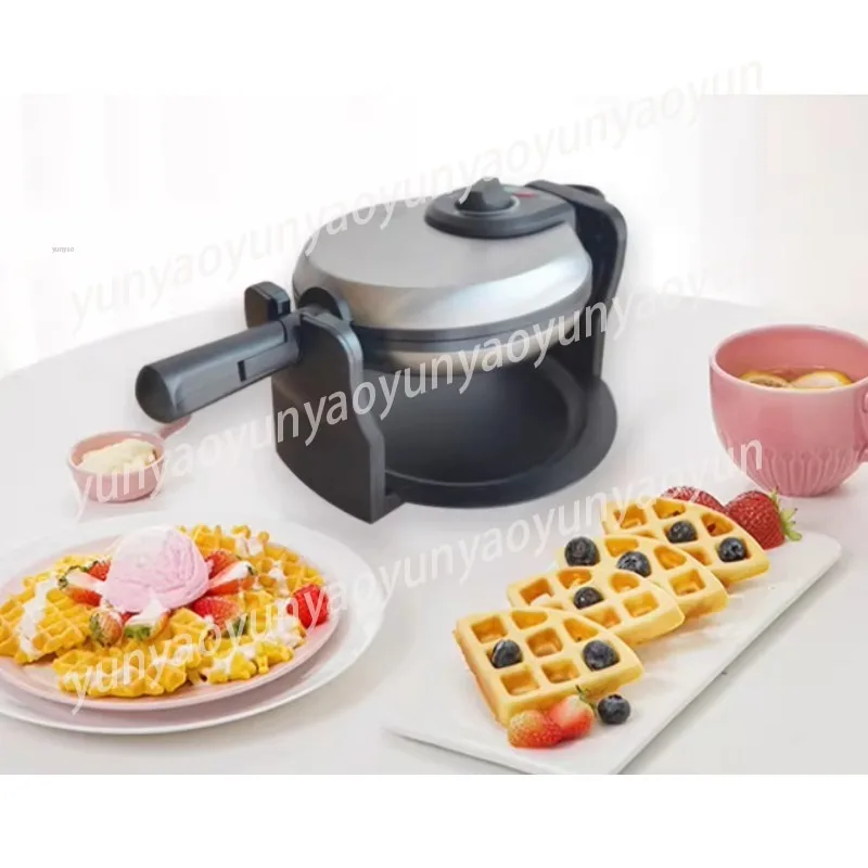 1800W Rotating Flip Belgian Waffle Maker Non Stick Electric Breakfast Machine Home Kitchen Use