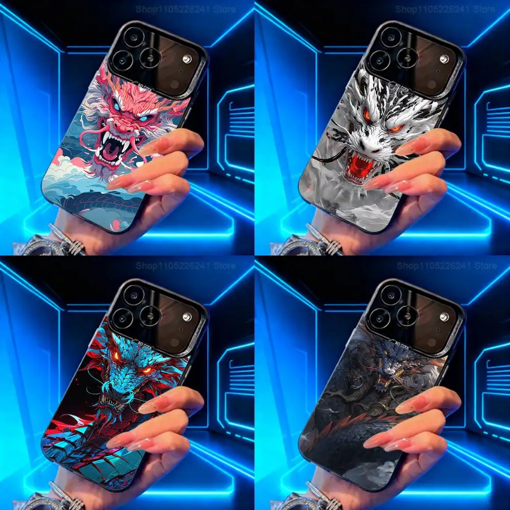 

Fashion Artwork Dragon For iPhone 14,17,13,12,11,16,15,SE,XS,MAX,Mini,Pro,Black Matte Silicone Cover Case