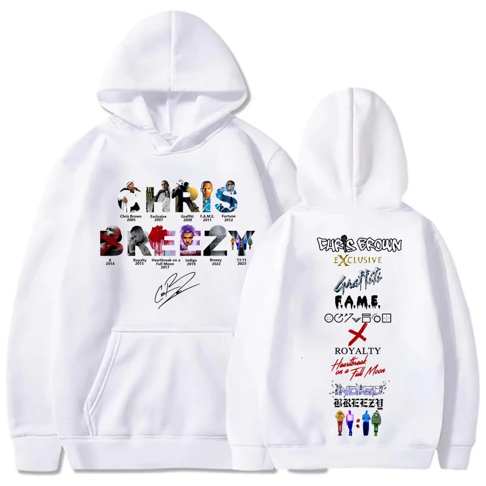 2024 كريس براون مغني الراب 11:11 ألبوم ميرش هوديي Harajuku الهيب هوب البلوز القمم الموسيقى الشعبية البلوز المشجعين هدية #3