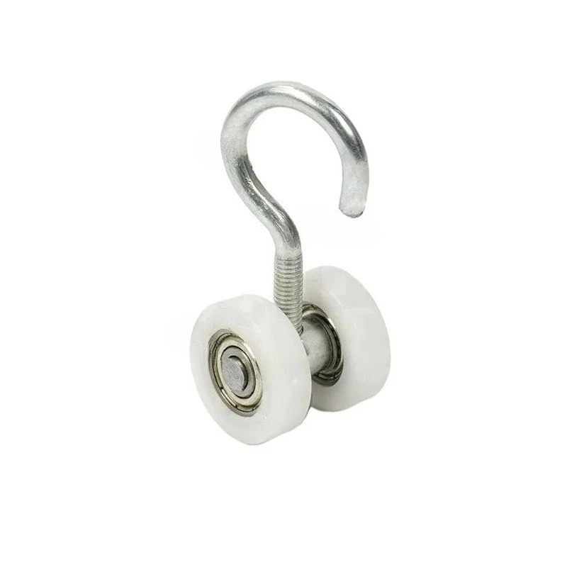 for C30 galvanized sheet 360 degree rotating nylon hook wheel hanger rail driving tarpaulin door curtain slide rail pulley