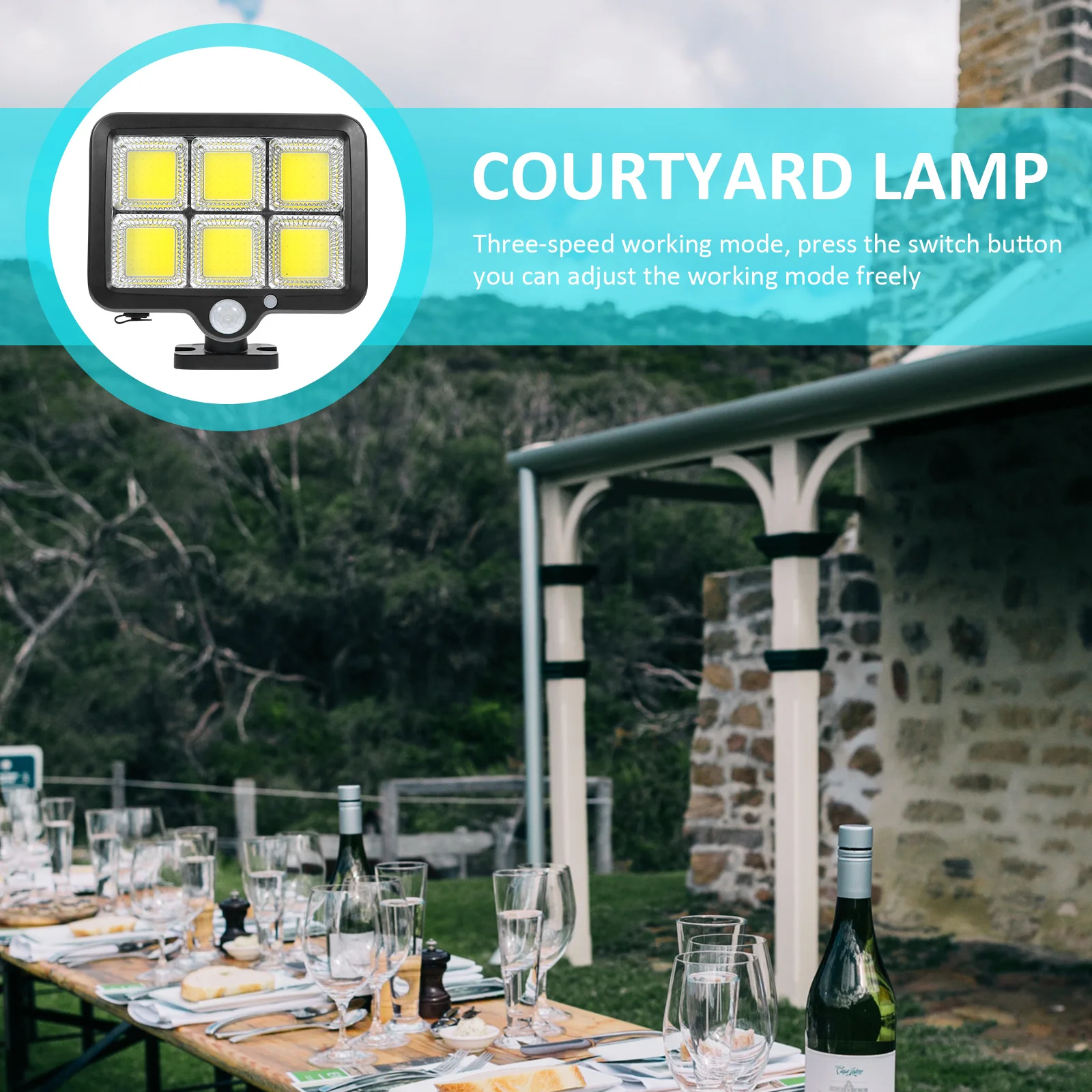 

1Set Sensor Wall Lamp Black Outdoor Yard Light Waterproof IP65 Human Induction Solar Powered Sensor Light