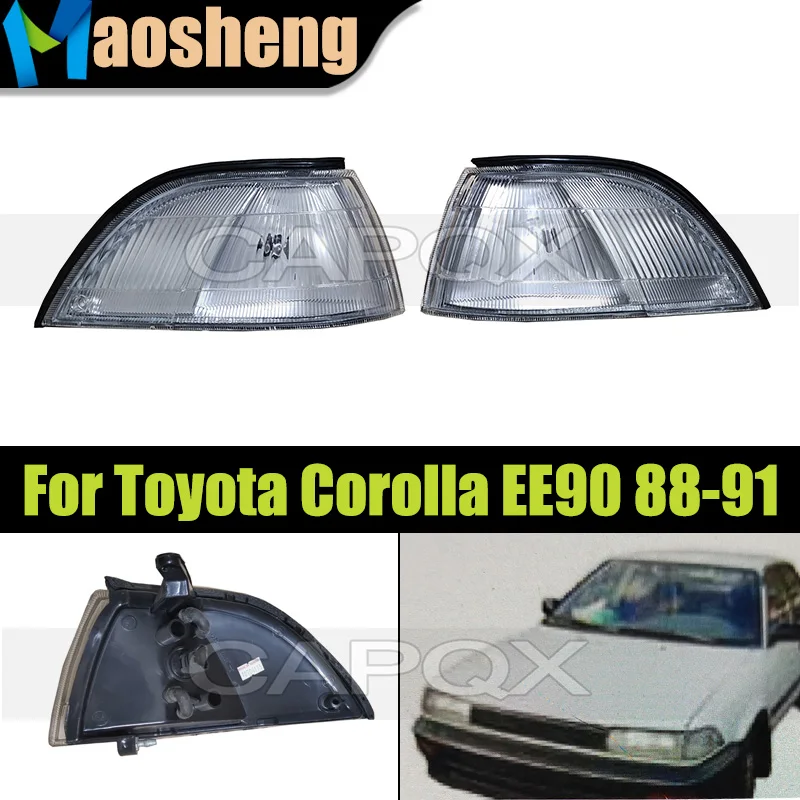 1Pair Front Bumper Corner Light Turn Signal Lamp For Toyota Corolla EE90 AE92 1988-1991 Corner Lamp 81621-12400 81611-12400