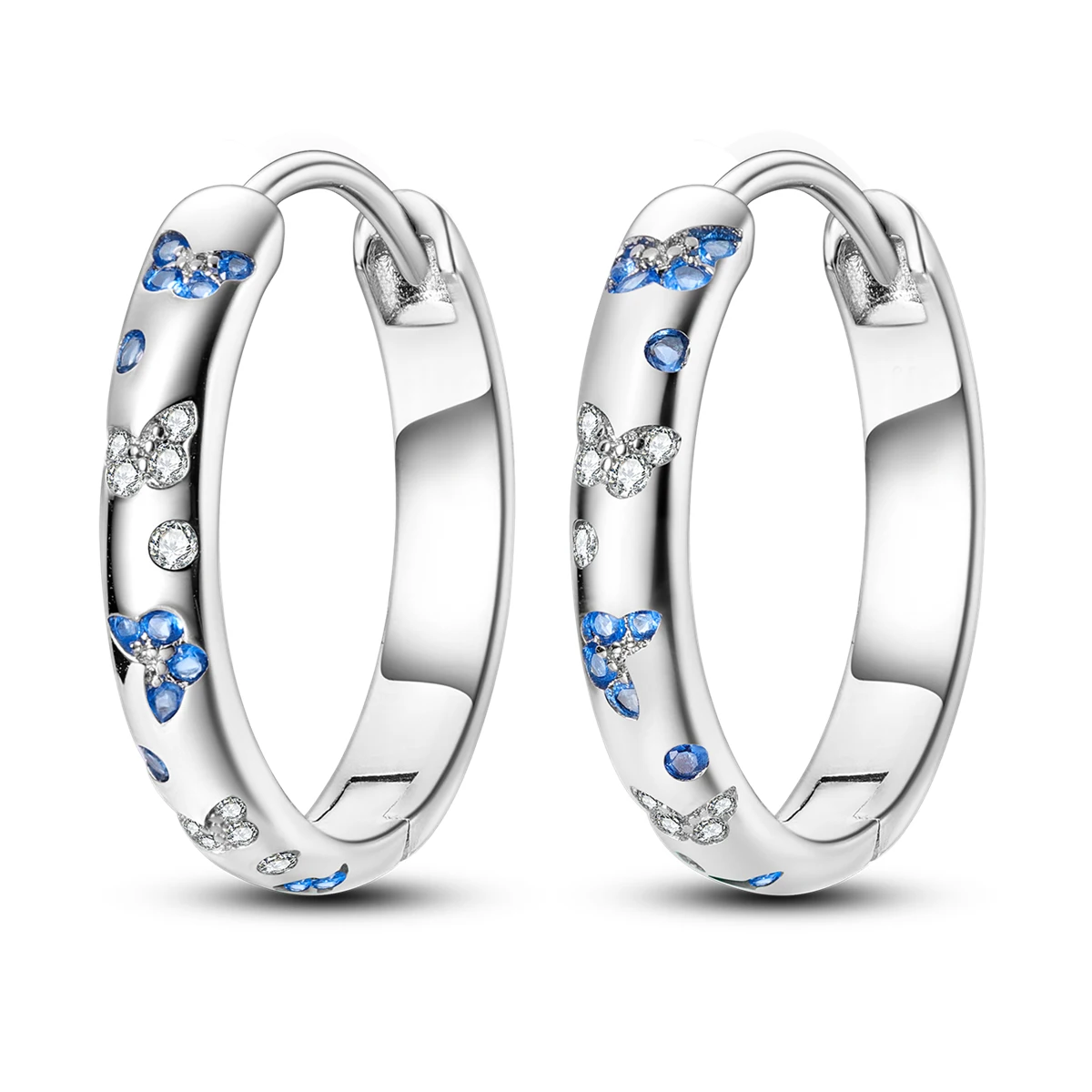 

925 Sterling Silver Hoop Earring For Woman Butterfly Round Circle Earring Fashion Wedding Jewelry