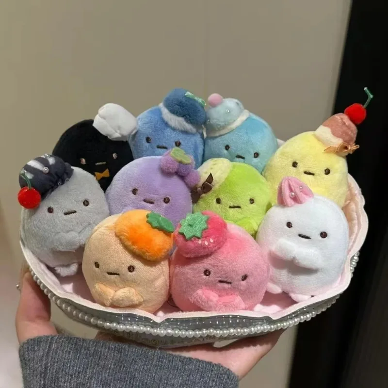 InStock Sumikko Gurashi10 Color Round Plush Pendant Kawaii Keychain Soft Stuffed Mini Doll Bag Hanging Ornament Birthday Gift