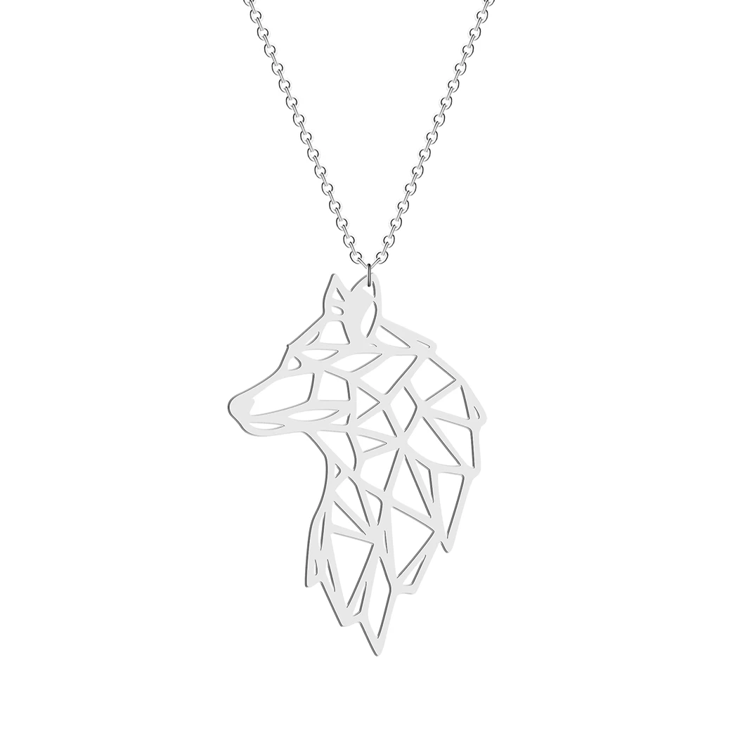 كينيتيال الذئب قلادة للرجال النساء الفولاذ المقاوم للصدأ القلائد موضة الحيوان الذكور قلادة مجوهرات بسيطة هدايا الصبي #3