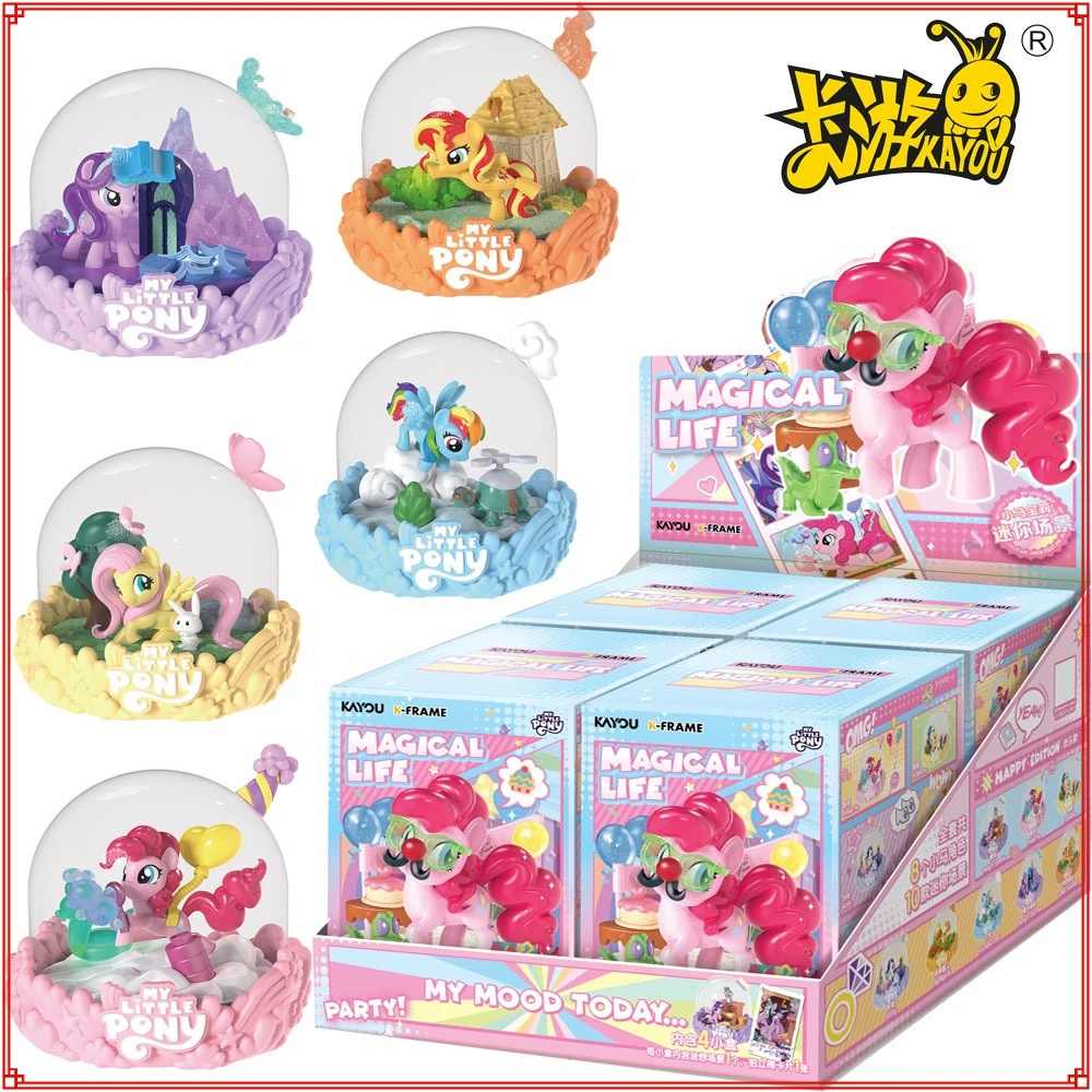 

New Genuine KAYOU My Little Pony Mini Scene Blind Box Cartoon Fashion Trend Model Toys Desktop Decorative Ornaments Kids Gifts