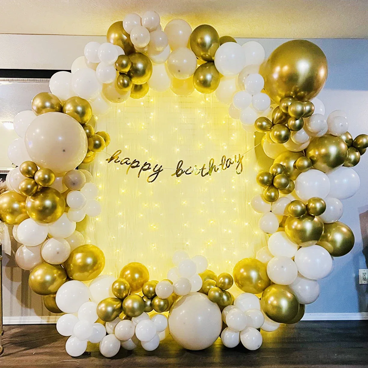 White Sand Gold Balloons Garland Arch Kit Latex Balloon Globos Birthday Party Decoration Wedding Party Kid Baby Shower Supplies