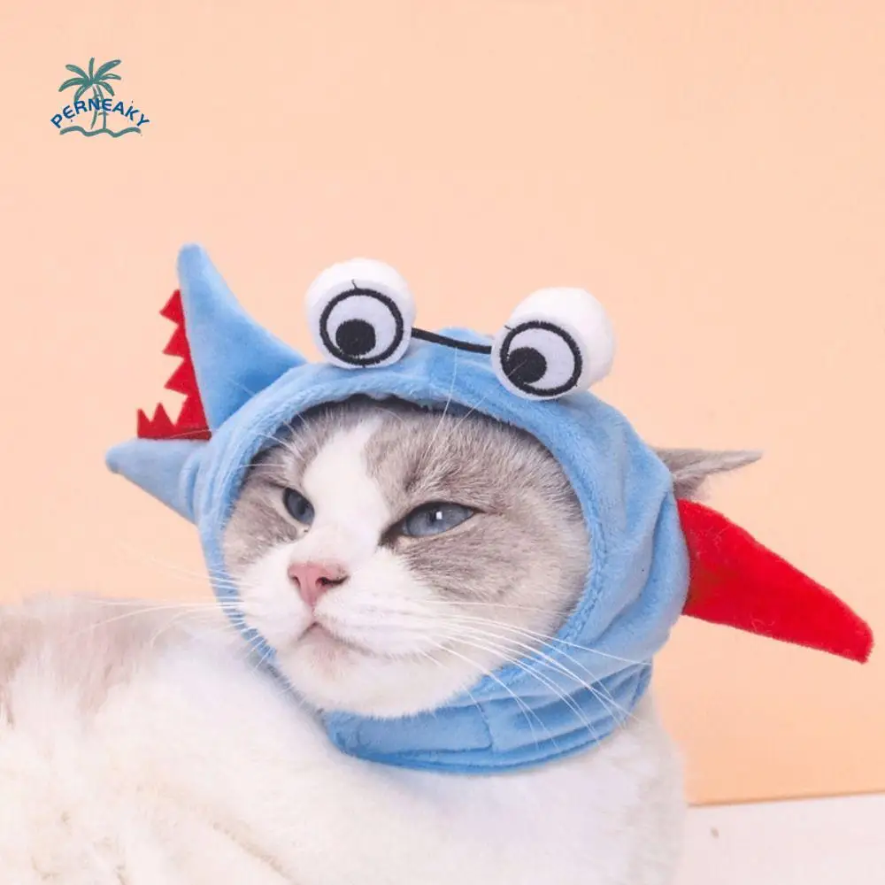 Cute Cartoon Crocodile Pet Headgear Comfortable Polyester Cat Crocodile Dress Up Soft Decorative Cat Cosplay Hat Halloween