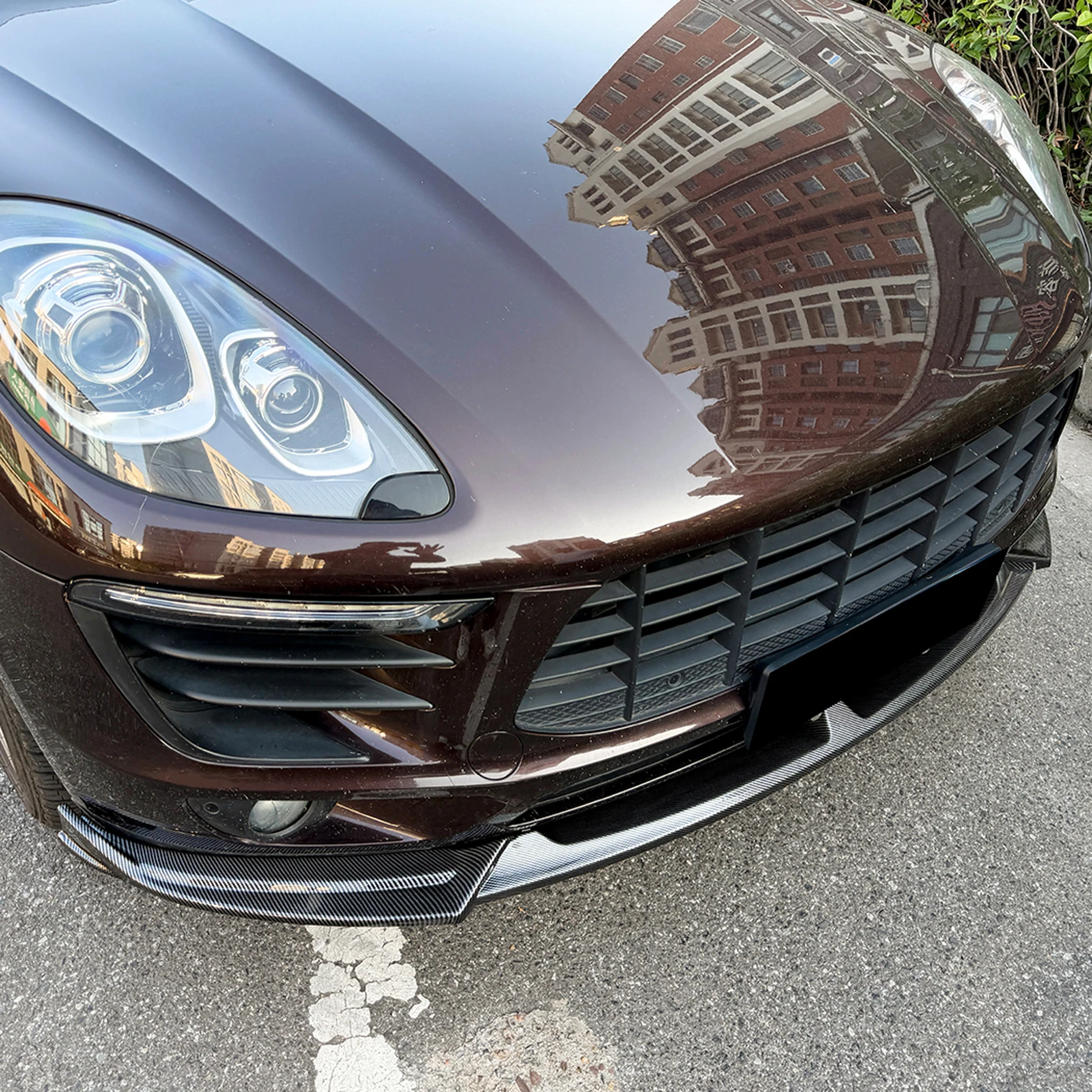 3 PCS Front Spoiler Bumper Lip Lower Splitter Guard For Porsche Macan MK1 2015-2017