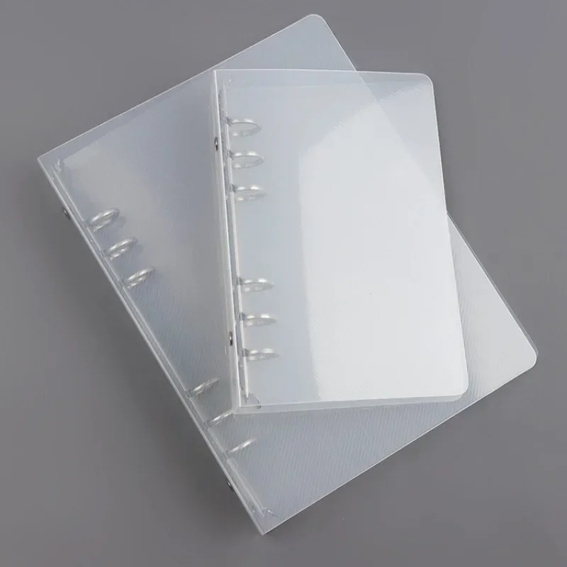 Creative transparent twill pp binder shell a6 a5 six-hole b5 nine-hole folder Notebook Loose Leaf Ring Binder Planner